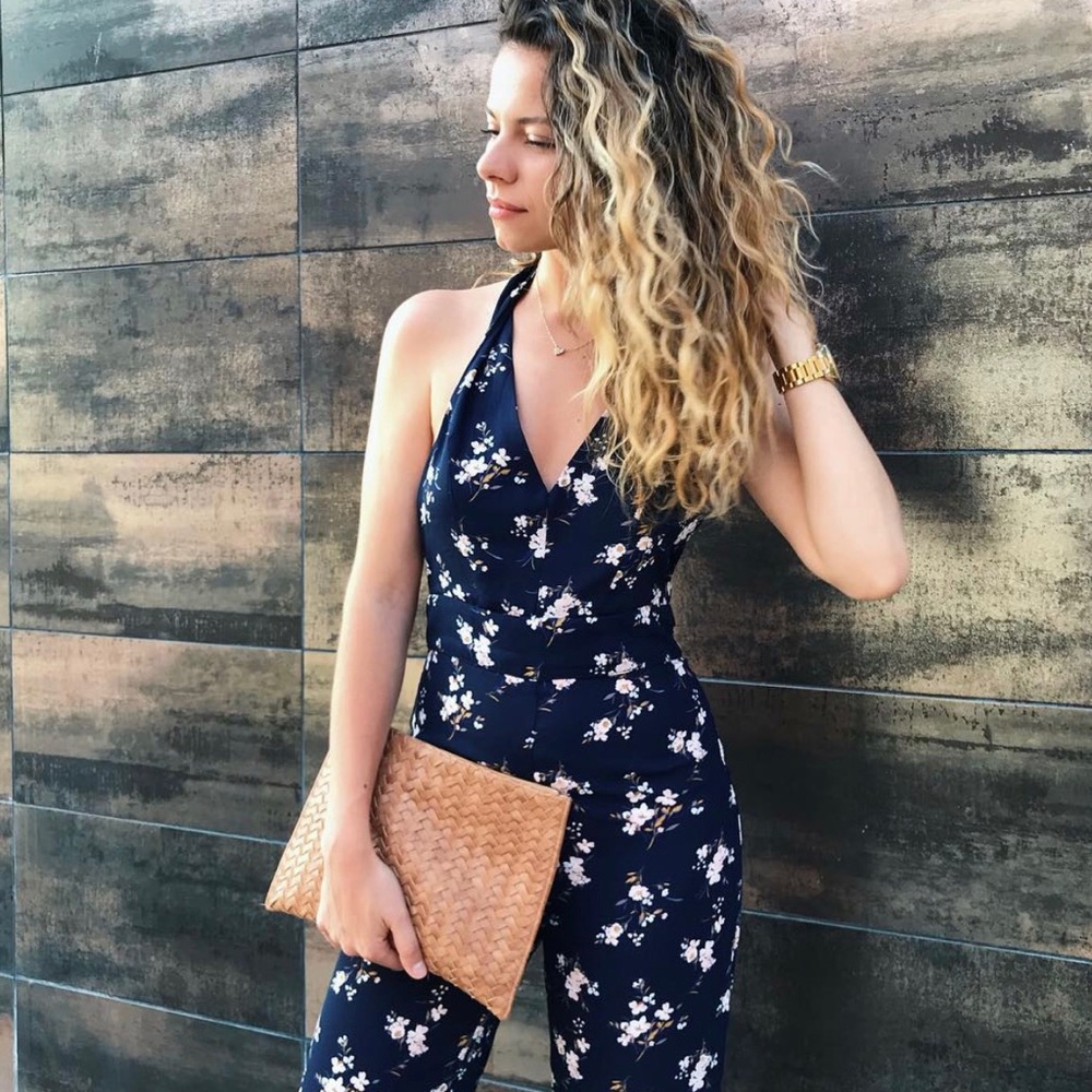 Open Back Floral Jumpsuit